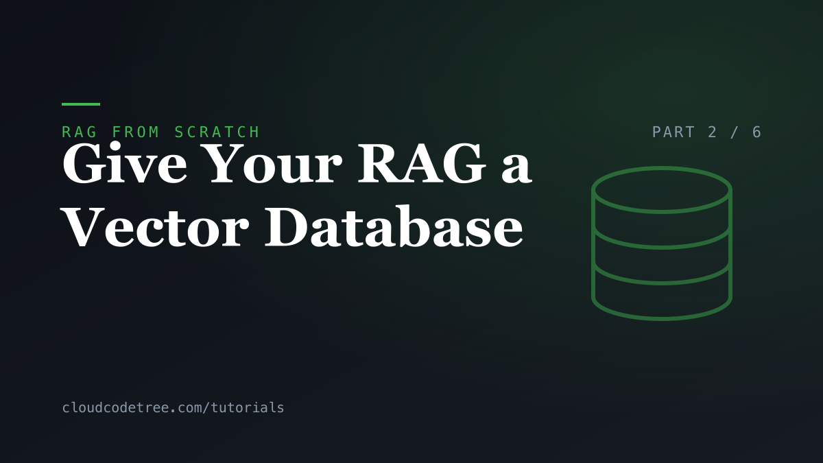 Give Your RAG a Vector Database